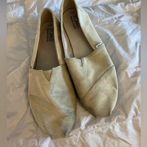 TOMS Women's Beige Corduroy Flats